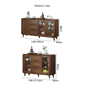 ארון צד עץ מפואר עיצוב יוקרתי זהב עץ חדר אוכל ריהוט סלון - Product Image 3