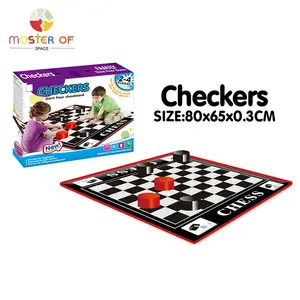 Yeni büyük boy çocuklar eğitici satranç tahtası oyunu katlanabilir dama oyun matı P11A095