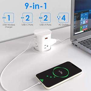 Modern Design Conference US-Standard-Popup-Steckdosen 15-W-Steckdose mit kabelloser Ladestation und USB-Arbeits platte - Product Image 2