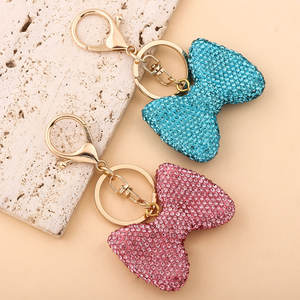 Indah penuh berlian busur tas liontin gantungan kunci tas tangan wanita pesona-bahan utama Alloy - Product Image 4