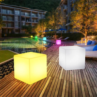 LED-Stuhl Würfel RGB Farbwechsel Plastik LED-Beleuchtete Bartische Stühle Party Solar-Betriebene Heim-Möbel Sitzbeleuchtung Club
