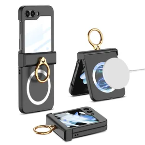 Clear Case Compatible With Galaxy Z Flip 5, Soft Tpu All-inclusive  Protective Cover With Ring Holder & Hinge Protection