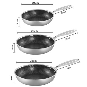 Tri-ply Stainless Steel Frying Pan Honeycomb Non-stick Skillet with Stay-cool Handle Induction Compatible Cookware - Product Image 2