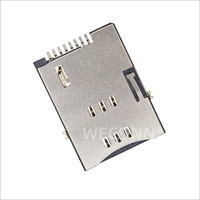Connecteur de carte SIM WECONN WL-SIM750-003 6PIN+2 H=1.80mm Push-Push avec interrupteur de détection, résistant aux hautes températures