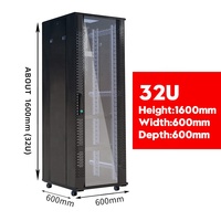 SYNSTRO 32U Armoire de serveur 19 pouces pour centre de données, armoire réseau sur pied 600*600*1600mm en acier laminé à froid SPCC, stock OEM ODM