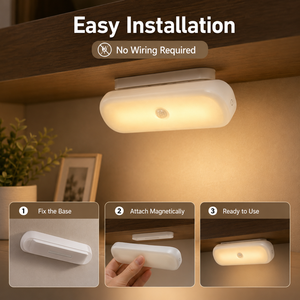 Luz Nocturna Inalámbrica con Sensor de Movimiento, Luz LED Recargable para Armario con Brillo Ajustable, 3 Modos de Color y Montaje Magnético - Product Image 3