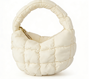 Bolso Tote Casual de Nylon Acolchado Ligero con Logotipo Personalizado, Venta al por Mayor, Gran Capacidad, para Mujer, con Cierre de Cremallera, Diseño Arrugado, 2024 - Product Image 4