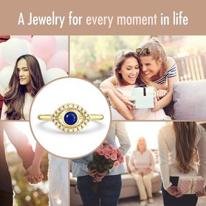 Adjustable Blue Sapphire Birthstone <b>Ring</b> 925 Sterling Silver Band 14K <b>Gold</b> Plated Prong <b>Set</b> Minimalist Jewelry for Women - Product Image 4