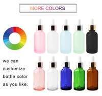 Flacon compte-gouttes cosmétique personnalisé en verre pour huile essentielle, sérum, crème, 1oz, 2oz, 3oz, 4oz, avec bouchon rechargeable et tube