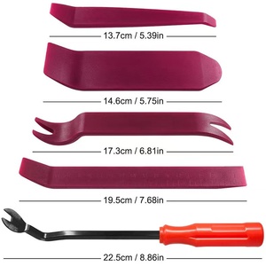L-HT0240 5 pezzi Kit di rimozione della leva per la rimozione della porta dell'auto Kit di rimozione <span class=keywords><strong>Audio</strong></span> del cruscotto Kit gancio di rimozione di dimensioni miste clip di fissaggio strumenti di riparazione - Product Image 5