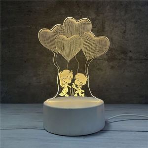Creative Modern Acrylic 3D LED Night Light with Colorful Warm Light <b>USB</b> Rechargeable Kids for Bedroom Use - Product Image 1