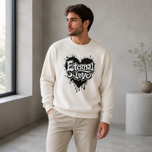 Sweat-shirt à col rond pour homme en coton à manches longues avec impression numérique, vêtement décontracté - Product Image 5