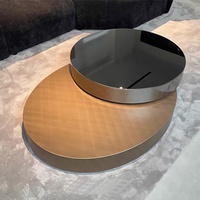 Table basse de style français à rotation circulaire simple et luxueuse Table basse esthétique Ensemble en acier inoxydable