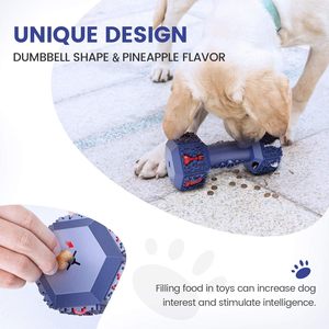 Jouet à mâcher multifonctionnel en forme d'haltère avec design de pièce d'échecs et trous distributeurs de friandises pour chiens, directement de l'usine - Product Image 2