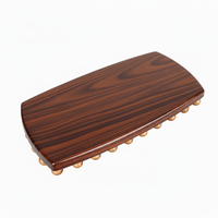 Ensemble de plateaux de rangement en bois à bordure perlée, grain de bois naturel, décoratifs pour table basse, cuisine, bureau, salon, salle à manger