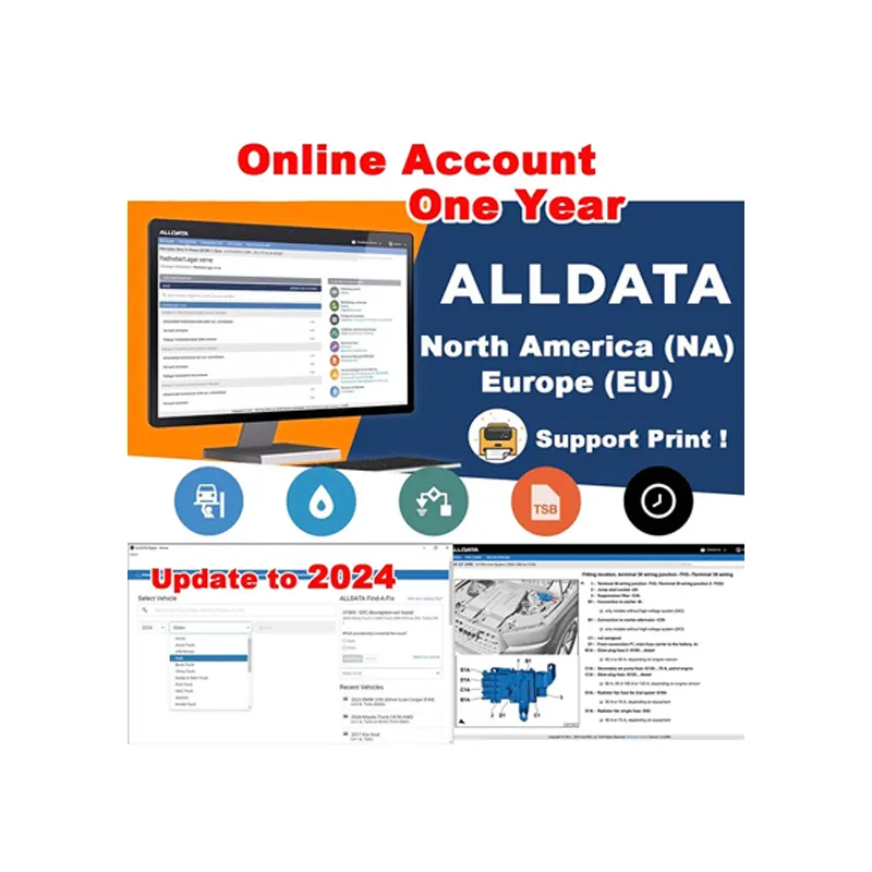 Nouvelle version du compte en ligne Alldata Auto Repair Software 1 an de mise à jour gratuite Support en ligne