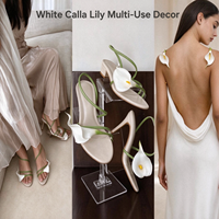 Fleur artificielle de lys calla en PU, toucher réel, pour décoration de chaussures, fleur de chaussure DIY, ornement de vêtement
