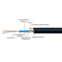 Cable de fibra FTTH plano marca OWIRE g657a1 1km rollo 2 4 6 12 24 Core FRP fuerza plana FTTH Cable de caída de fibra óptica