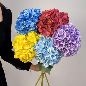 Flor Artificial de Hortensia Jinxi Elsa, Rama Individual de Seda, Decoración para Bodas y Hogar, Rosa, Verde, Amarillo, Azul, Morado - Product Image 3