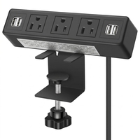 Multiprise de protection contre les surtensions à fixation sur bureau avec 3 prises CA et 4 ports USB-A pour la maison et le bureau