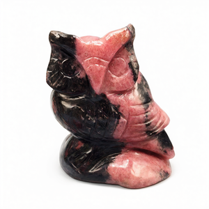 Sculpture d'hibou en pierre de rhodonite naturelle - reiki/chakra/guérison/cristal - 3,5 pouces et 400 (0,88 lb) - Product Image 2