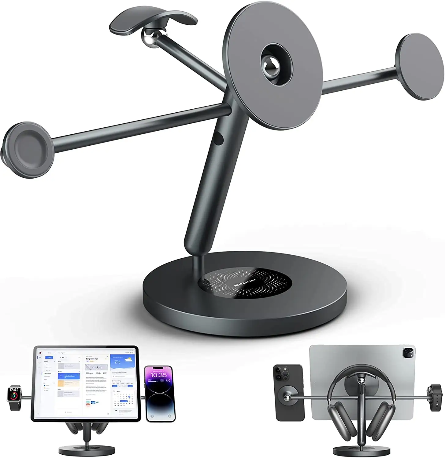 Nillkin 3-1 Magnetischer Tablet-Ständer 360 Rotation Verstellbarer Tablet-Ständer für iPad für iPhone 14 Schreibtisch halterst änder