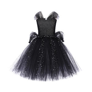 ชุดคอสเพลย์เด็กผู้หญิง MINCO สำหรับฮาโลวีน ชุดราตรีสีดำแบบราชินีแห่งความมืด  ทำจากผ้าโพลีเอสเตอร์ - Product Image 5