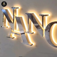 Letrero Luminoso LED de Acrílico Resistente con Retroiluminación Cálida Blanca Regulable, de Acero Inoxidable, para Publicidad Comercial, IP65, Gran Venta