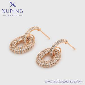 X000724346 XUPING Pendientes de Joyería con Circonita Infinito en Color Oro de 18K para Mujer, Eventos Formales, Lote al por Mayor, Pendientes de Botón - Product Image 3