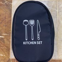 Sac à fermeture éclair en nylon Oxford moderne et personnalisé, étui de rangement multi-poches pour couteaux et fourchettes, cadeau de pique-nique portable