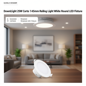 Downlight 25W Corto 145mm Recessed <b>Ceiling</b> <b>Light</b> White Round LED Fixture - Product Image 3