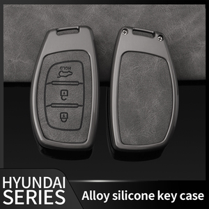 Para Hyundai Car Key Case Cover Made Aleación <span class=keywords><strong>de</strong></span> zinc con coche Compatible Tucson <span class=keywords><strong>Santa</strong></span> <span class=keywords><strong>Fe</strong></span> Rena Sonata Elantra Auto Accesorios - Product Image 4