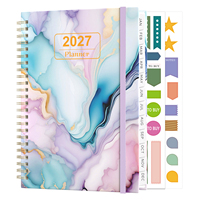 Agenda Diaria Personalizada 2027 con Encuadernación en Espiral, Tapa Dura, Calendario Personalizado, Papel Grueso, Libreta de Citas