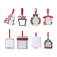 WF Meilleures ventes transfrontalières pour l'Europe et l'Amérique : Ornements de Noël vierges en alliage pour transfert thermique, DIY Noël