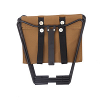 Tabourets pliants portables légers pour le camping en plein air, pique-nique, structure en fil d'acier, design rectangulaire décontracté