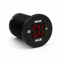 Voltímetro y Amperímetro LED Rojo/Azul con Carcasa de Nailon Ignífuga DAMAVO Personalizado para Monitoreo Eléctrico de Autos, Motos y Barcos