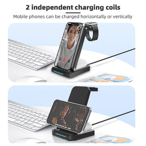 حامل شحن لاسلكي مخصص متعدد الوظائف قابل للطي محمول 3 في 1 قاعدة شحن عالمية للشحن - Product Image 4