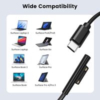 Câble de charge magnétique USB-C Type C mâle Yoosure 45W à charge rapide compatible avec Microsoft Surface Pro 7/6/5/4/3 Go/Book
