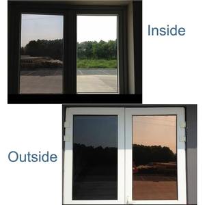 Film adhésif décoratif moderne pour hôtel, effet miroir unidirectionnel, bronze-argent, PET, 1,52 x 30 m, anti-UV, anti-IR, anti-éblouissement, isolation thermique - Product Image 1