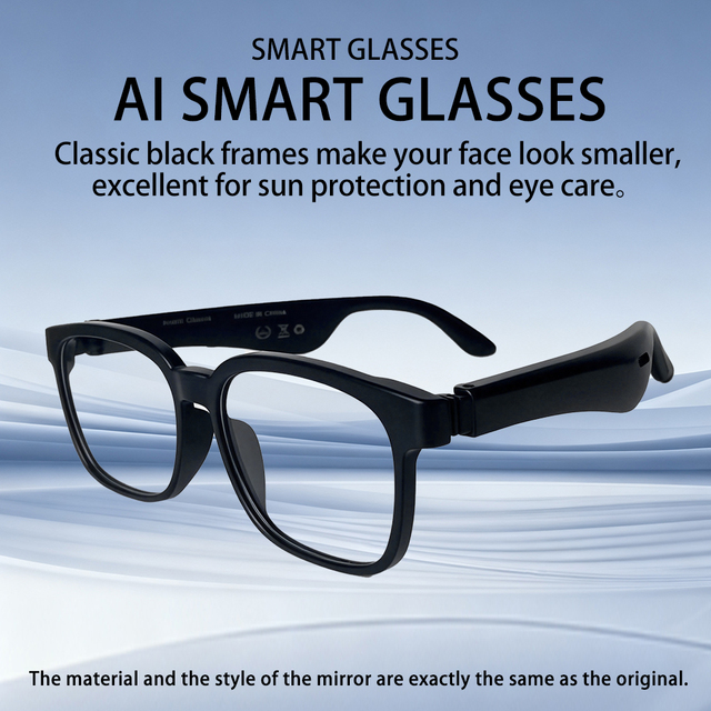 New AI Smart Glasses HD Sunglasses with Headset Music & Real-time Translation Open-ear Wireless Audio Glasses