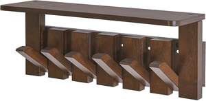 ราวแขวนเสื้อผ้าติด<span class=keywords><strong>ผนัง</strong></span>ไม้รูปคีย์เปียโน แบบพับได้ แข็งแรง ทนทาน สำหรับทางเข้าบ้าน - Product Image 4