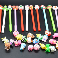 Dessin animé enfants 3d mignon PVC silicone caoutchouc canard poisson dinosaure personnage fruits chocolat noël bonhomme de neige animal crayon topper jouet
