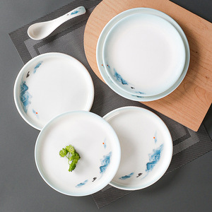 Xiangyuan <b>melamine</b> imitation porcelain <b>plate</b>, plastic commercial round <b>plate</b>, restaurant cold dish round <b>plate</b> tableware - Product Image 4