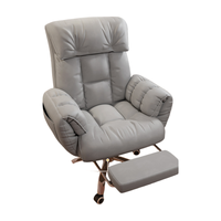 Chaise de bureau ergonomique pivotante à 360 degrés de haute qualité en cuir PU avec dossier haut et repose-pieds