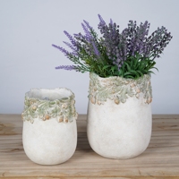 Lianda Pot Sukulen Semen Buatan Tangan Ramah Lingkungan Gaya Rustic Besar untuk Dalam/Luar Ruangan, Kit Pot Tanaman Vintage untuk Rumah dan Taman dalam Kemasan Karton