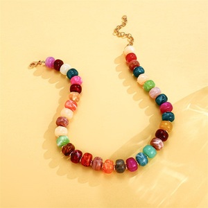 Collar Vibrante de Cuentas para Verano y Playa, Collar de Resina Acrílica con Diseño Geométrico Irregular, Cadena para Clavícula para Mujer, Joyería Boho - Product Image 4