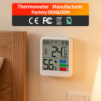 Termometer Higrometer Digital untuk Dinding Dalam Ruangan, Termometer Higrometer Meja Rumah, Monitor Suhu dan Kelembapan