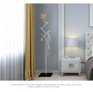 Nuevo diseño nórdico Simple dormitorio Metal hierro piso de pie abrigo <span class=keywords><strong>perchero</strong></span> - Product Image 4
