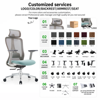 Chaise de bureau ergonomique en maille avec coussin à haute résilience, confortable, avec accoudoirs et appuie-tête réglables pour les espaces de travail à domicile