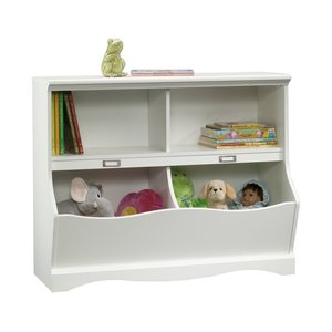 Toddler children kids wooden 4 cube shelf toy storage cabinet